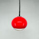 Mid century red hanging lamp with chrome by Harvey Guzzini for Meblo Italy