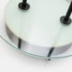 Vintage black metal table lamp with frosted glass disc, Italy, Postmodern Memphis 1980s