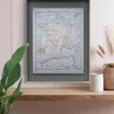 Military map of France, original printed in 1896.