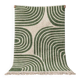 Traditional green and white natural wool rug size 150/250 cm
