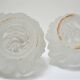 Pair of wall lamps torch glass flame and metal early XXth