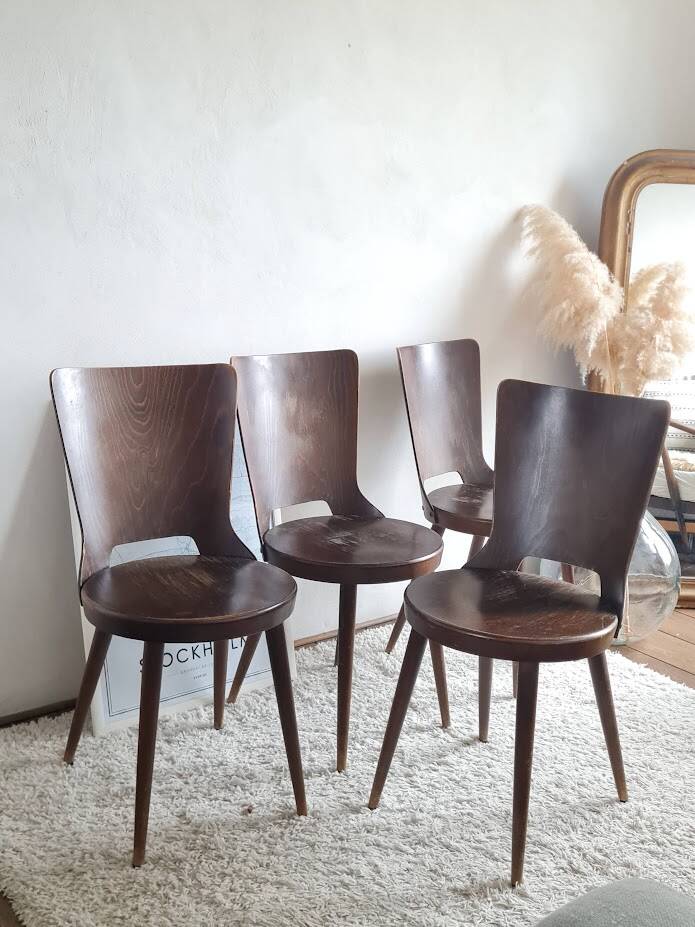 Set of 4 Scandinavian chairs from the 1960s.