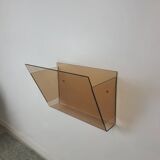 Acrylic magazine rack 1970s space age vintage 1970s