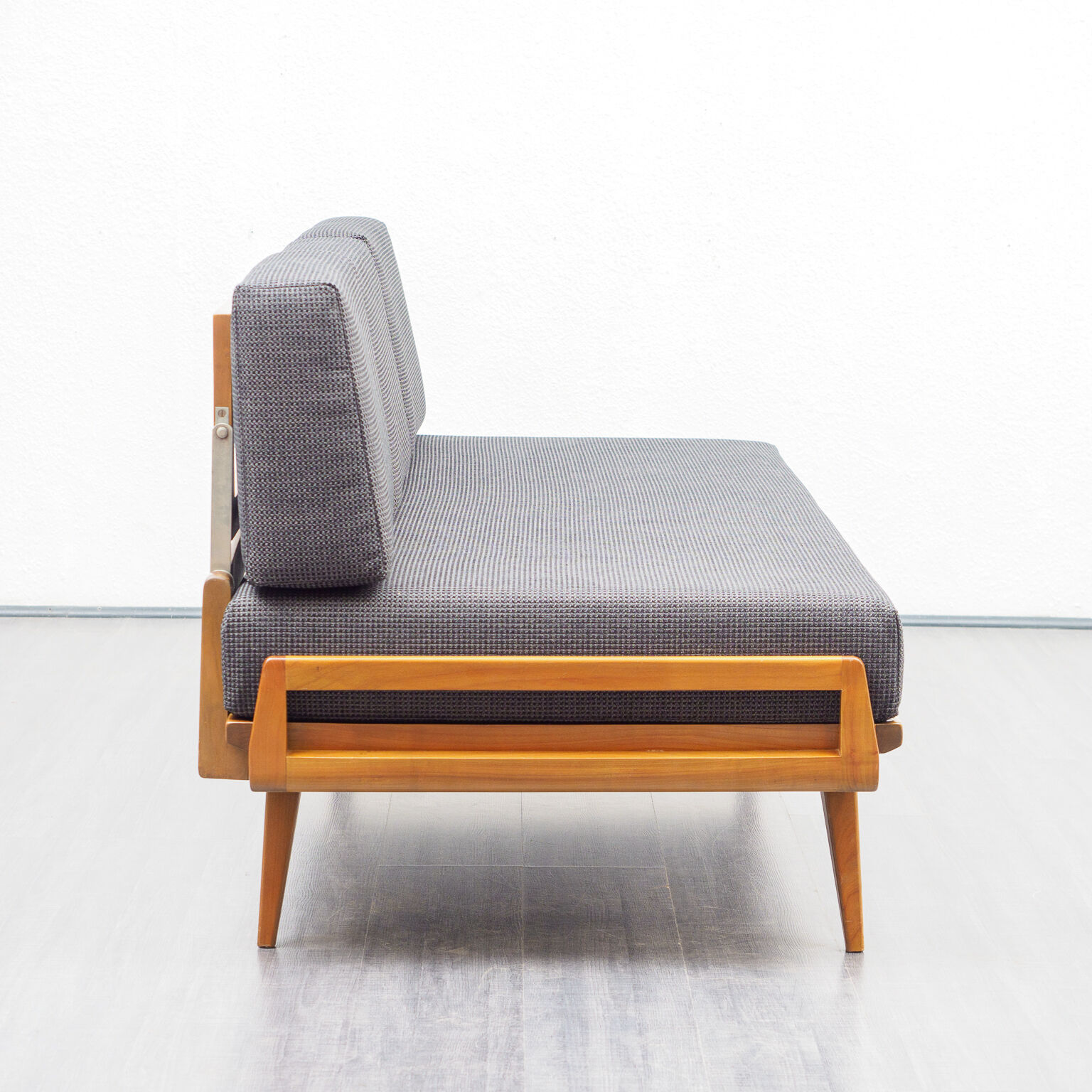 Daybed couch, 50s, walnut, redone