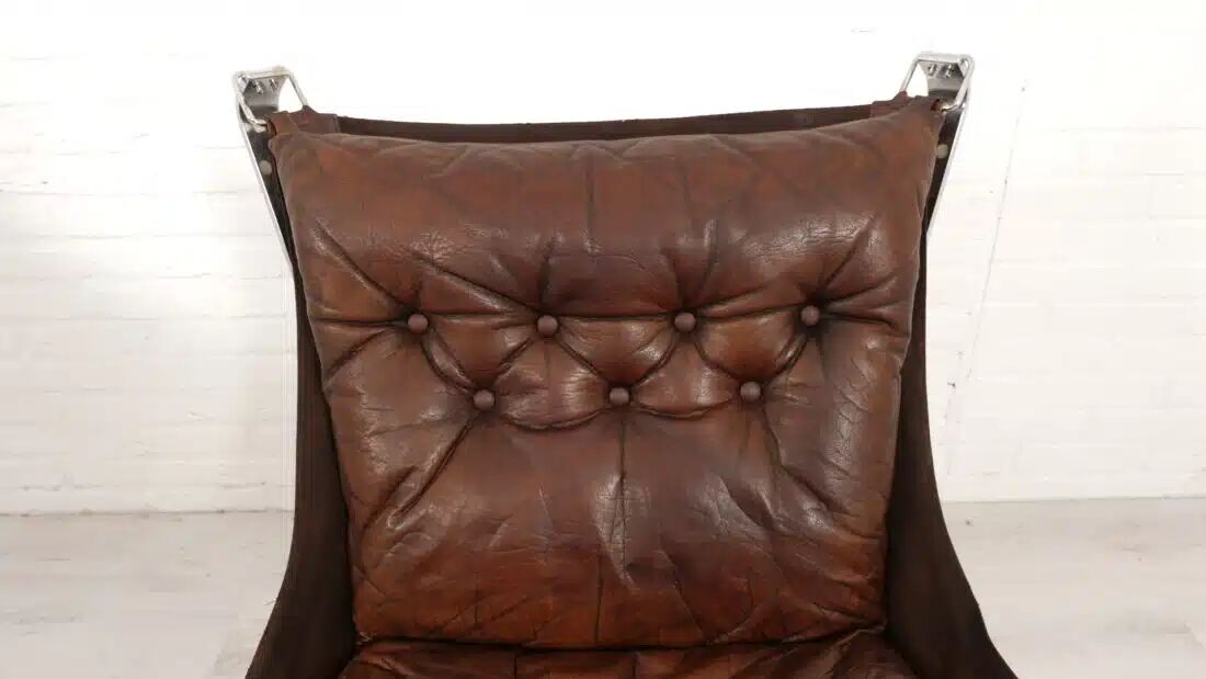 2 x vintage armchair | Falcon | Sigurd Ressell | Leather