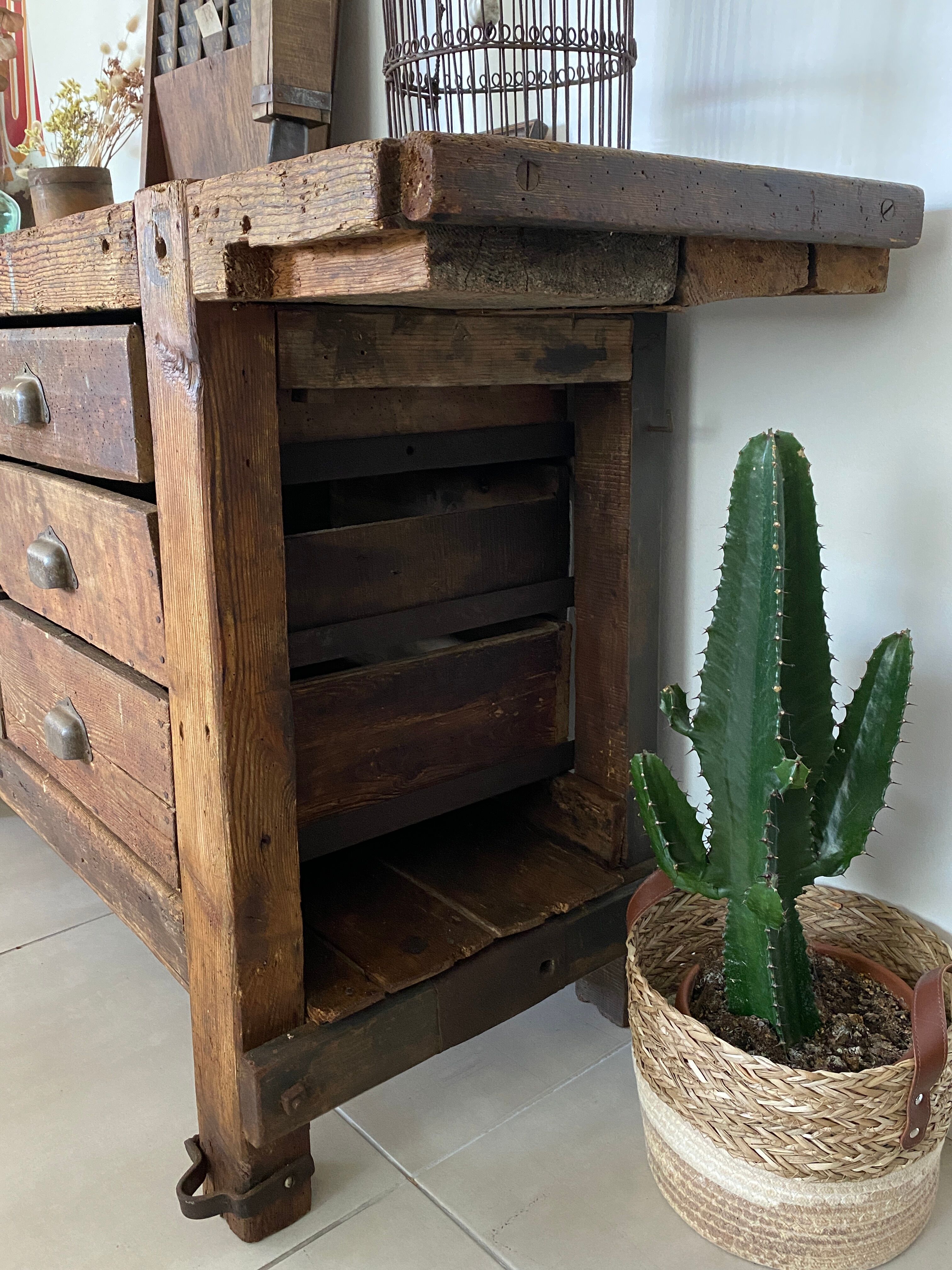 Old wooden workbench