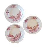 Set of 3 plates in iron earth jules vieillard model trianon