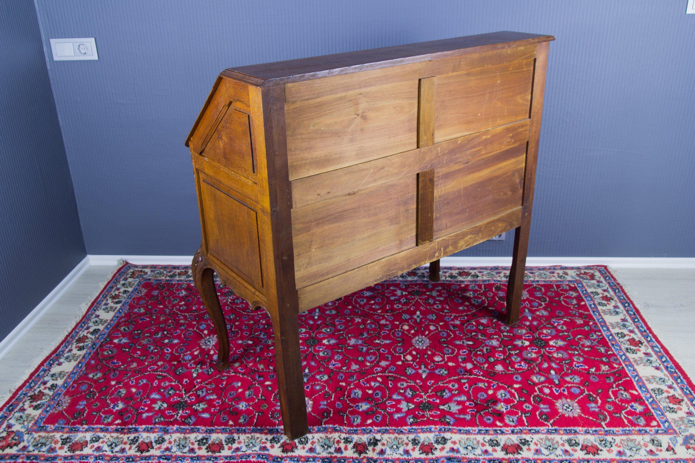 Louis XV style carved oak secretary 1930s