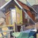 Swedish Oil on Canvas – “Lakeside Hut” by EVERT GRYNNING