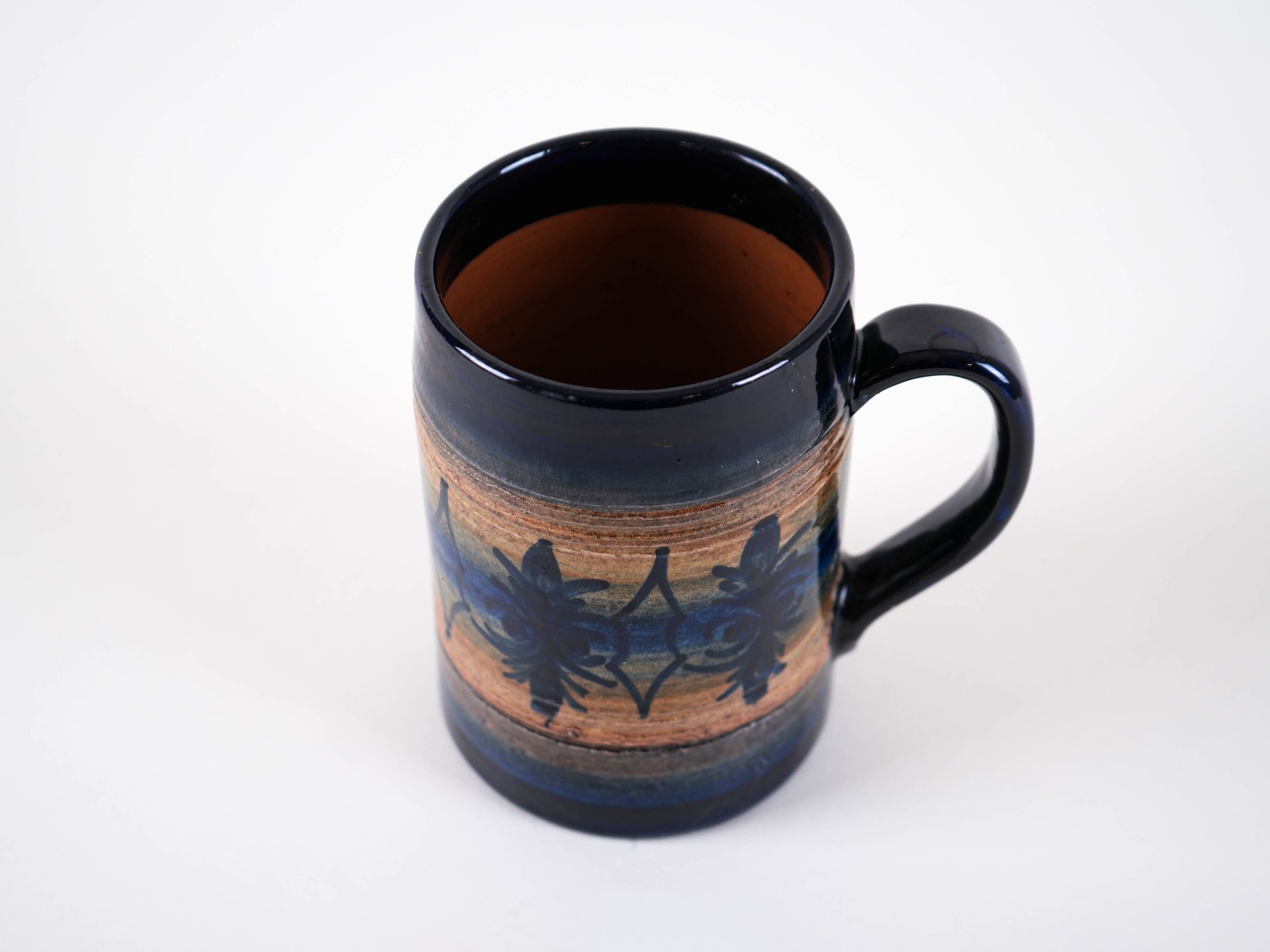 Ceramic beer mug, Danish design, 1970s, made in Denmark