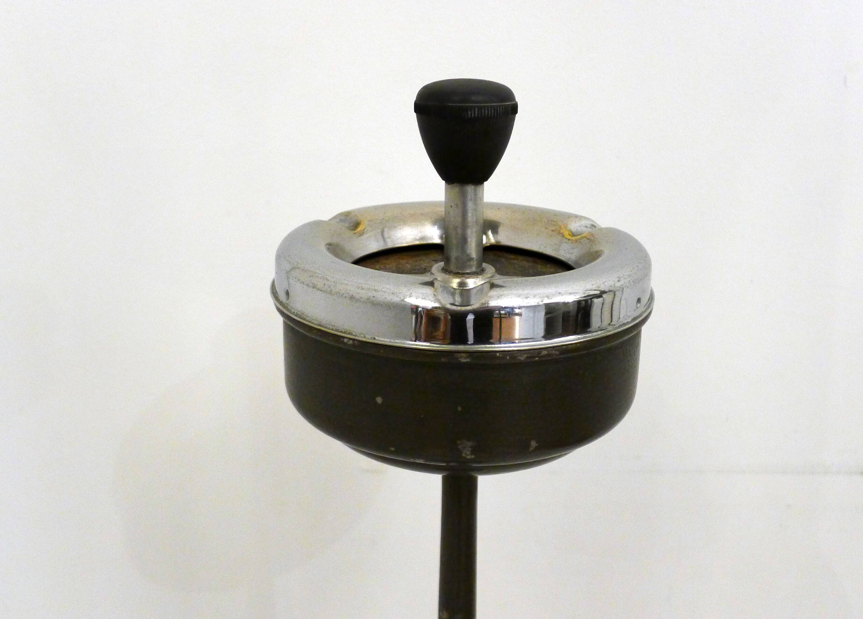 Mid-century metal floor ashtray