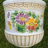 Cache pot motif peint à la main vintage