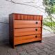 Shoe cabinet teak and oak veneer 60s