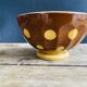 Old faceted bowl with polka dot pattern from the Sarreguemines earthenware factory