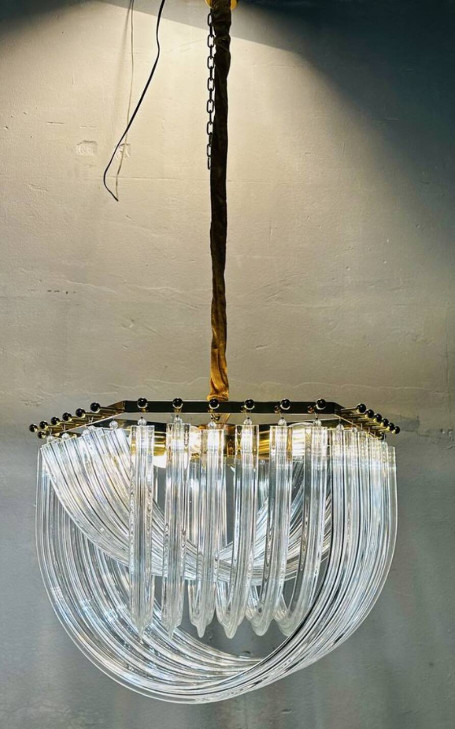 Lampadario trilobo Venini di Paolo Venini, anni '80