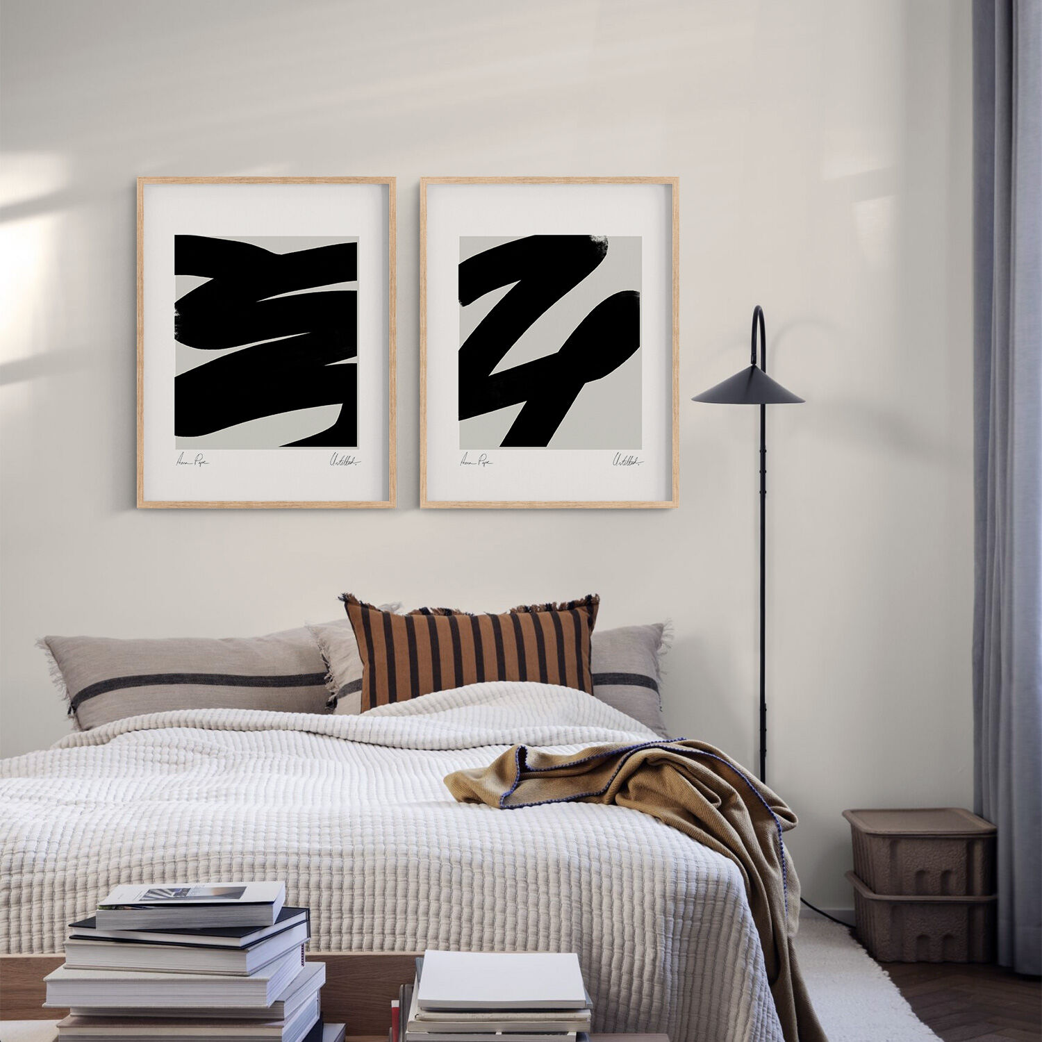 Pair of giclee prints, abstract wall art set of two, 50x70cm