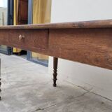 Table de Ferme rustique en chêne massif piètements louis Philippe 19ème -1m40