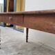 Rustic farm table in solid oak, Louis Philippe legs, 19th century - 1m40