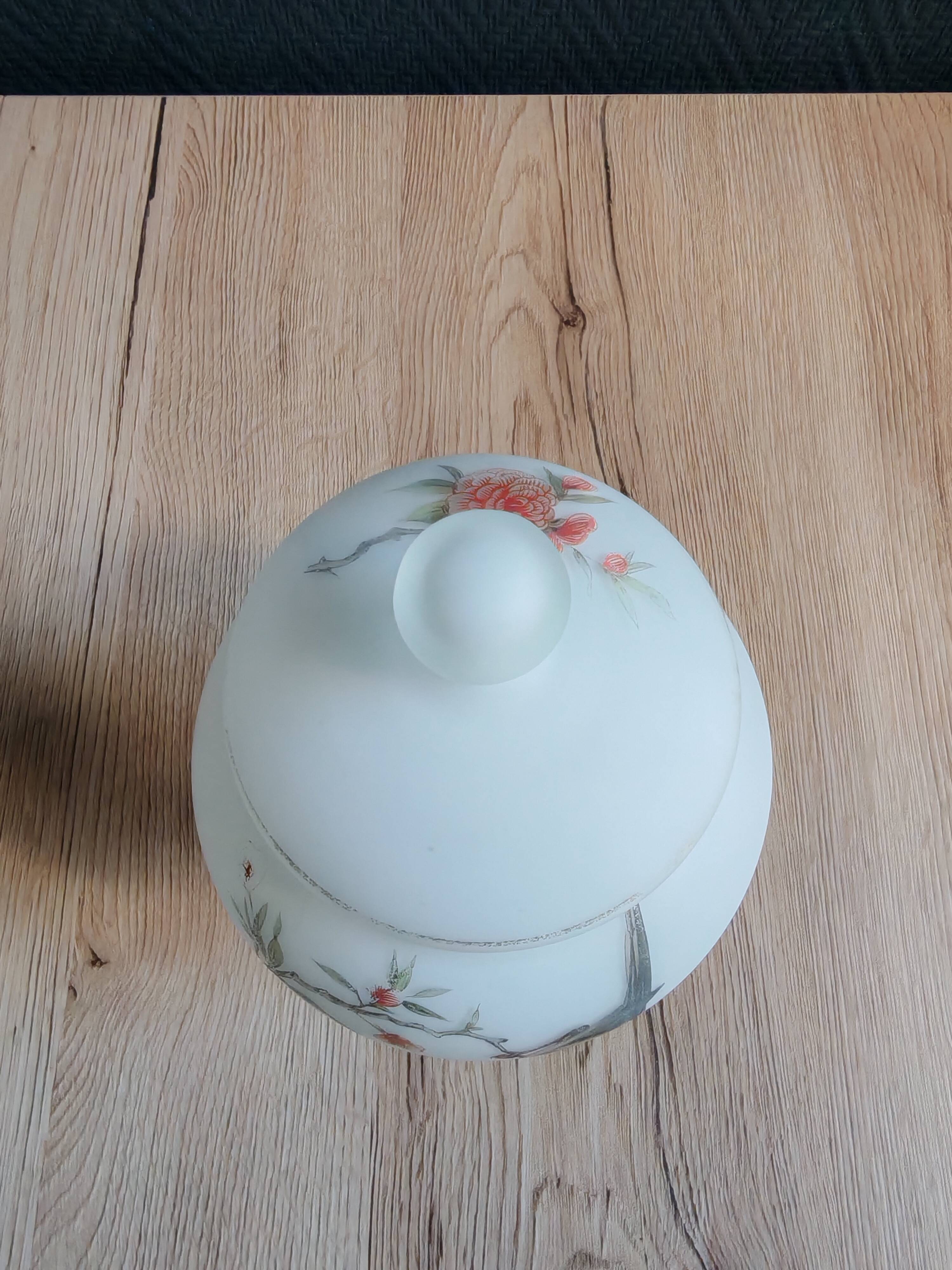 Vintage opaline glass footed bonbonnière