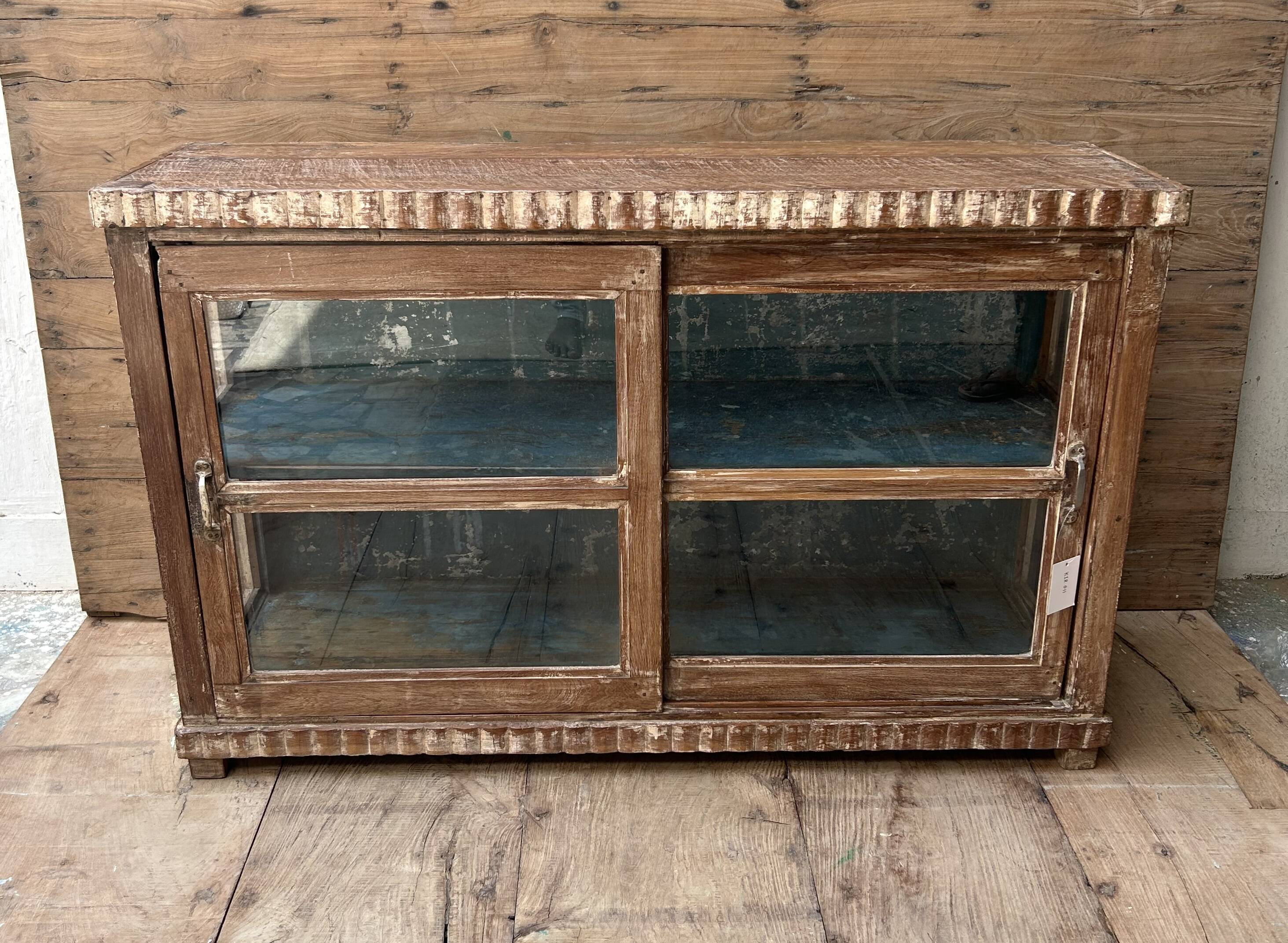 glazed teak buffet with original patina