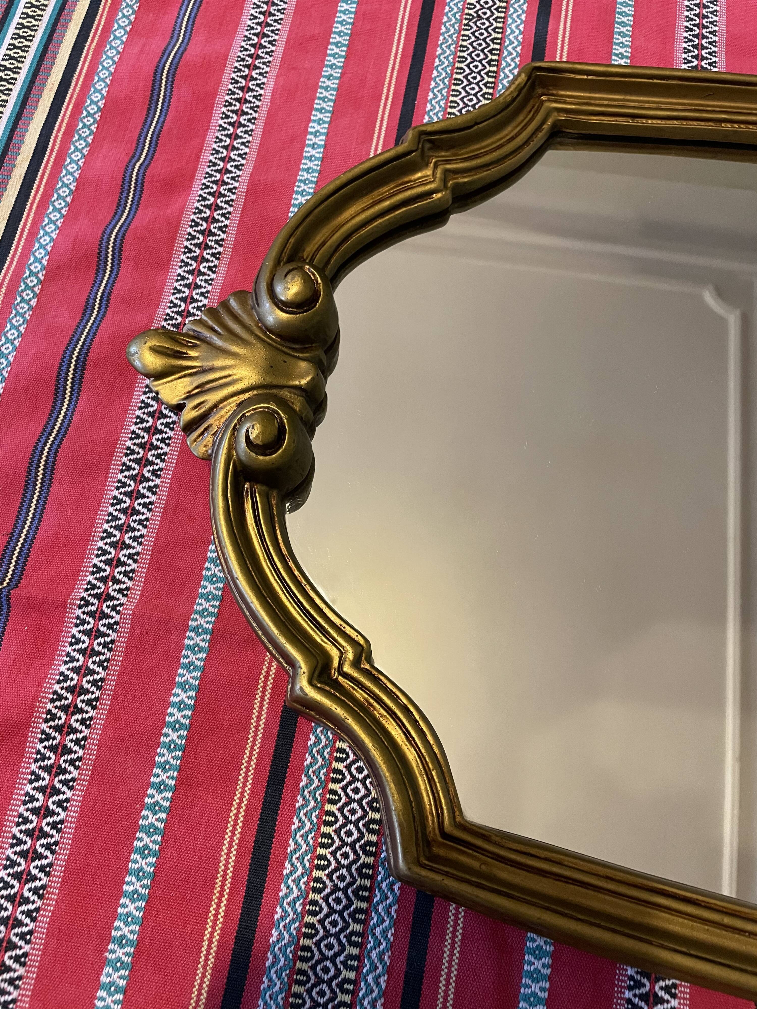 Mirror golden shell Louis XV 1960