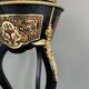 Jardinière Napoléon III en bois noirci, bronze doré et porcelaine peinte à