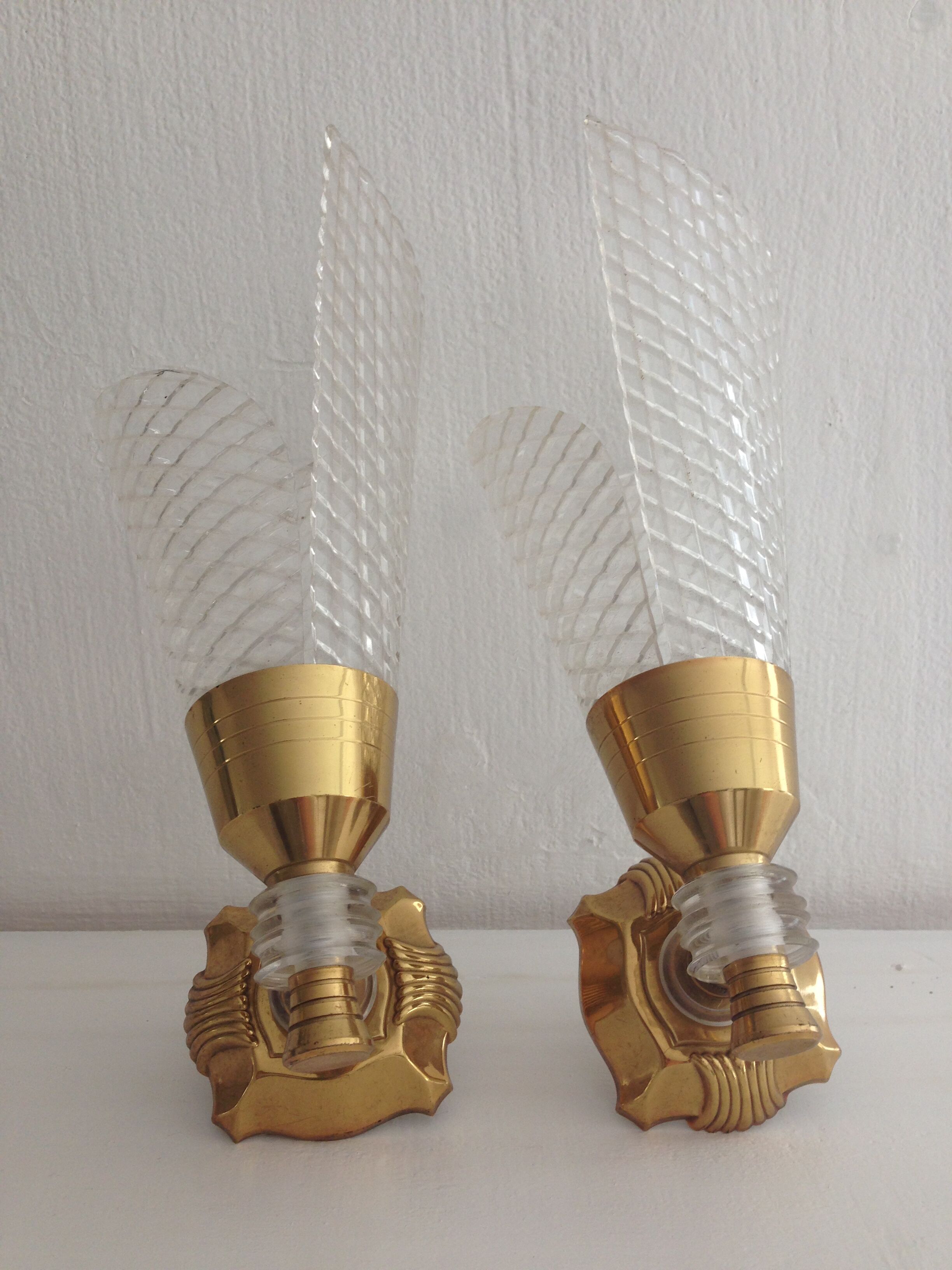 Pair vintage plexi appliques