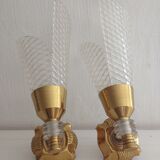 Pair vintage plexi appliques