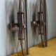Pair of vintage design double fires smoked glass