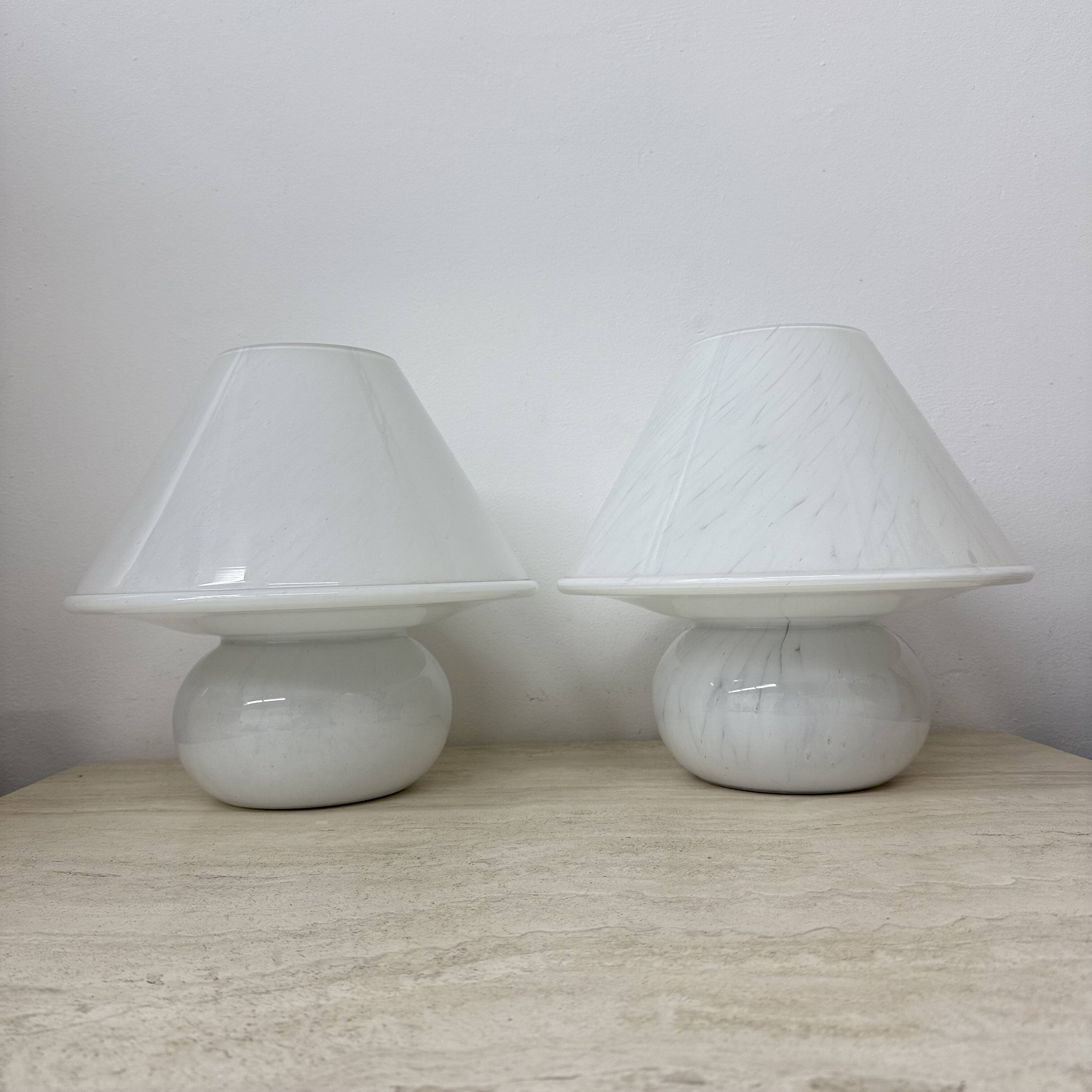 Limburg Glashütte glass table lamp mushroom , 1970’s