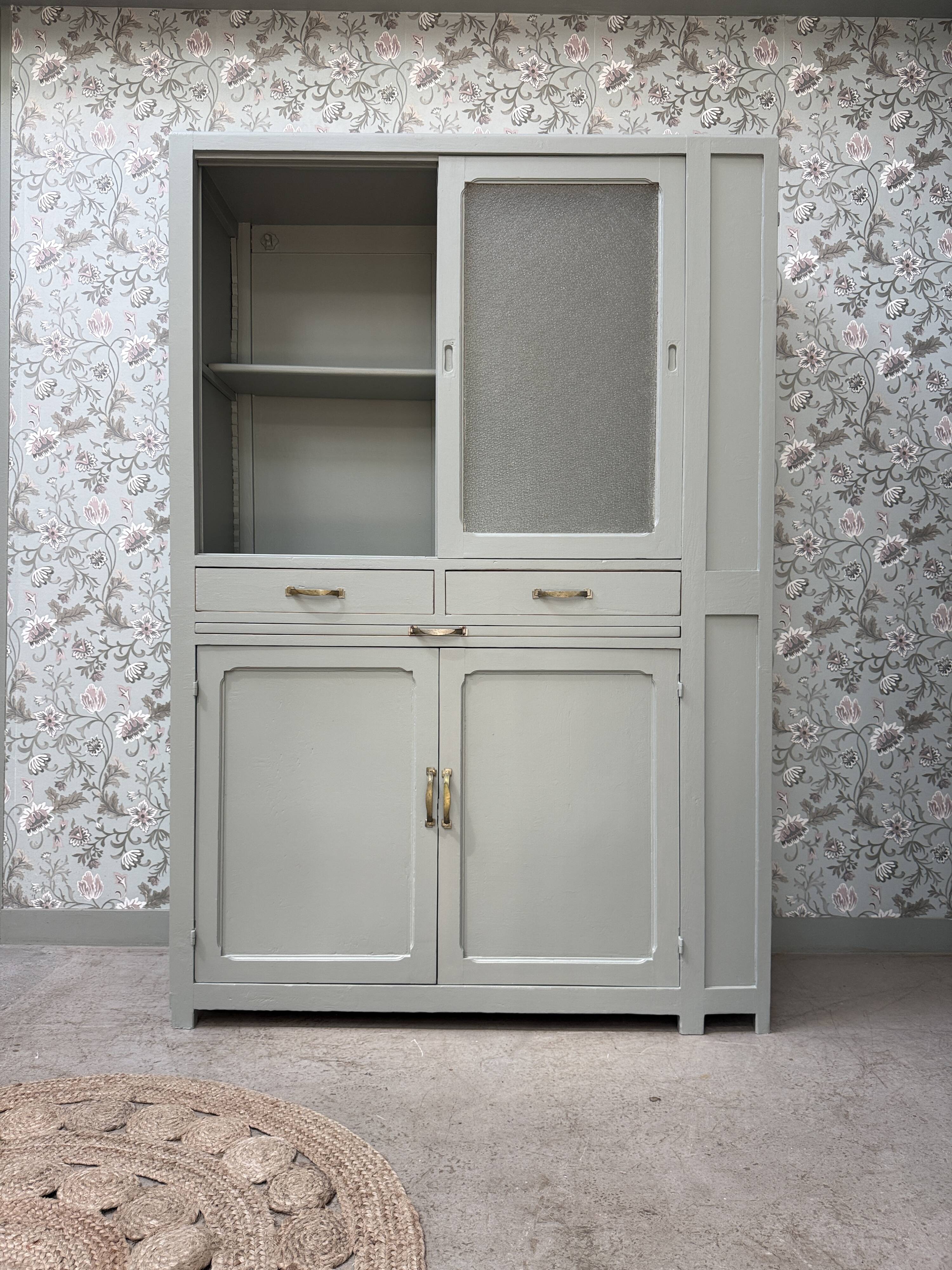 Vaisselier vintage vert (rénové)