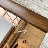 60s coffee table with pink mirror