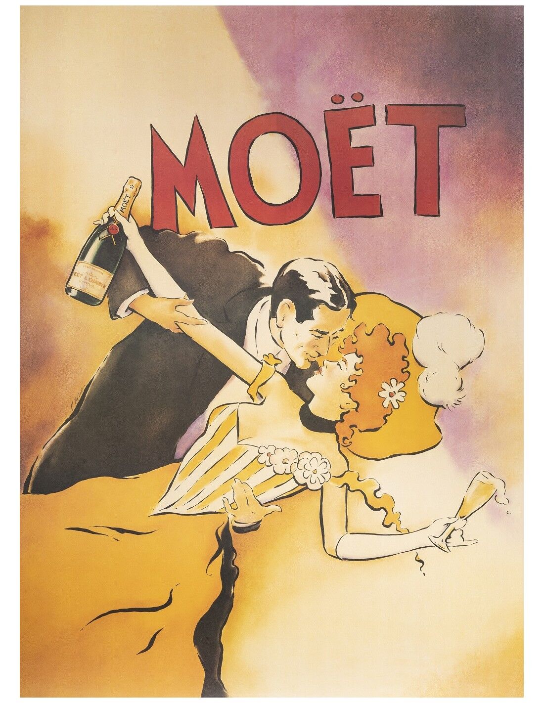 Poster couple moët champagne