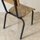 Chaise d’école vintage enfant bois et métal noir style industriel
