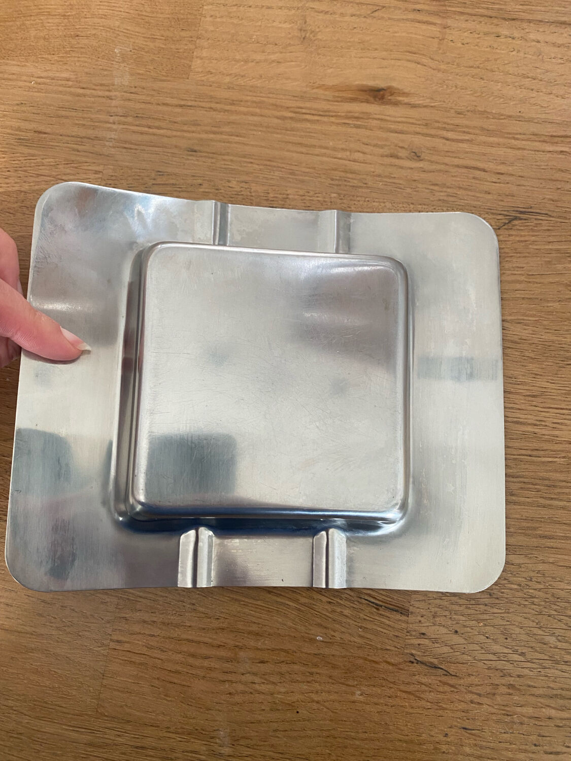Vintage stainless steel ashtray and pocket tray