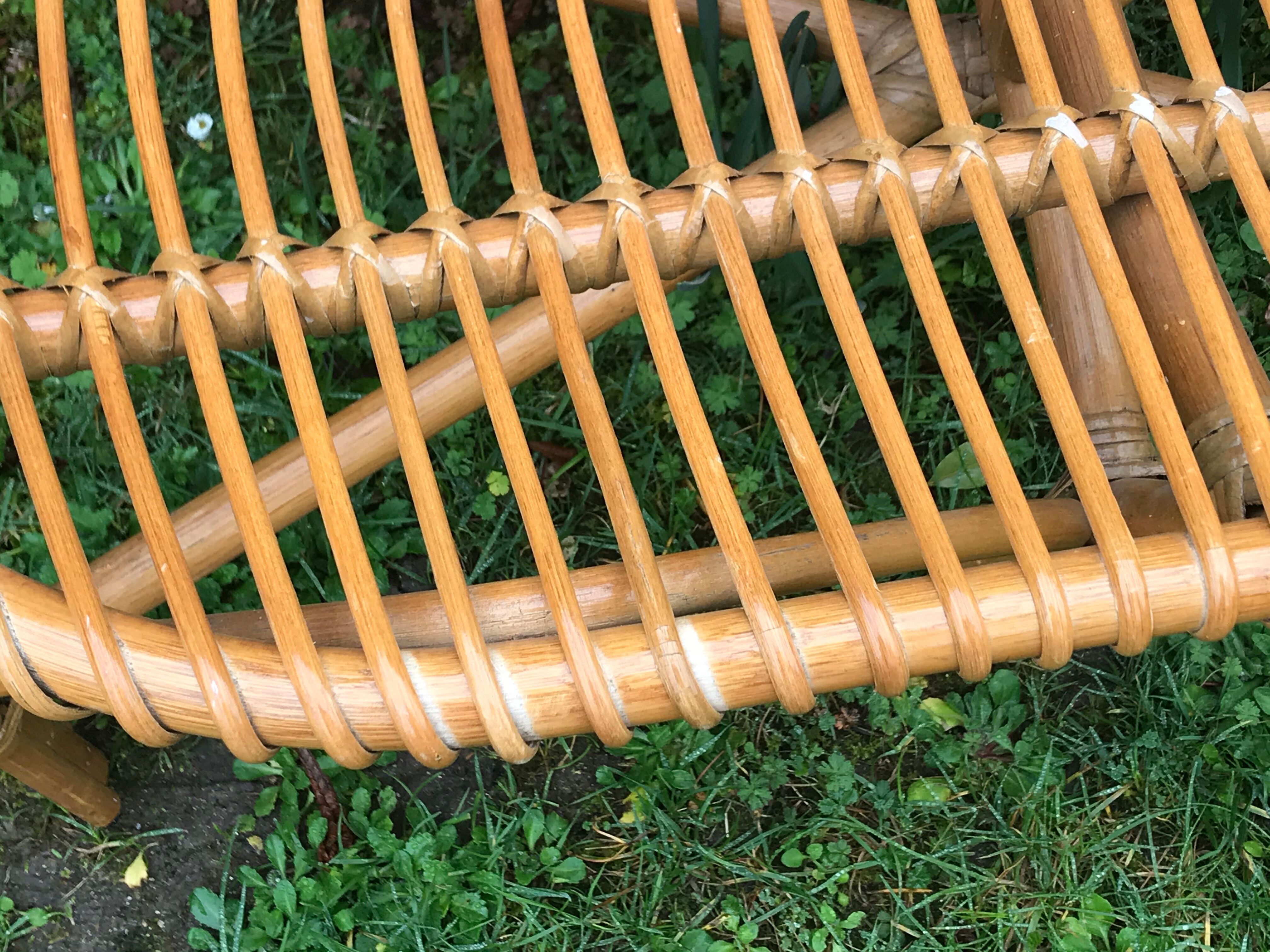 Vintage rattan seat length 103