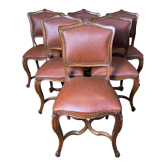 Suite of 6 Regency-style walnut chairs