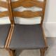 6 vintage solid wood brutalist chairs