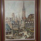 Huile sur toile guy marc (ecole de rouen xxème)