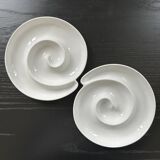 Duo of spiral dishes