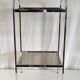 Side table in chrome metal and smoked glass - 70s/80s