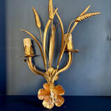 4 metal wall lights "Wheat Ears" Maison Charles, 1980