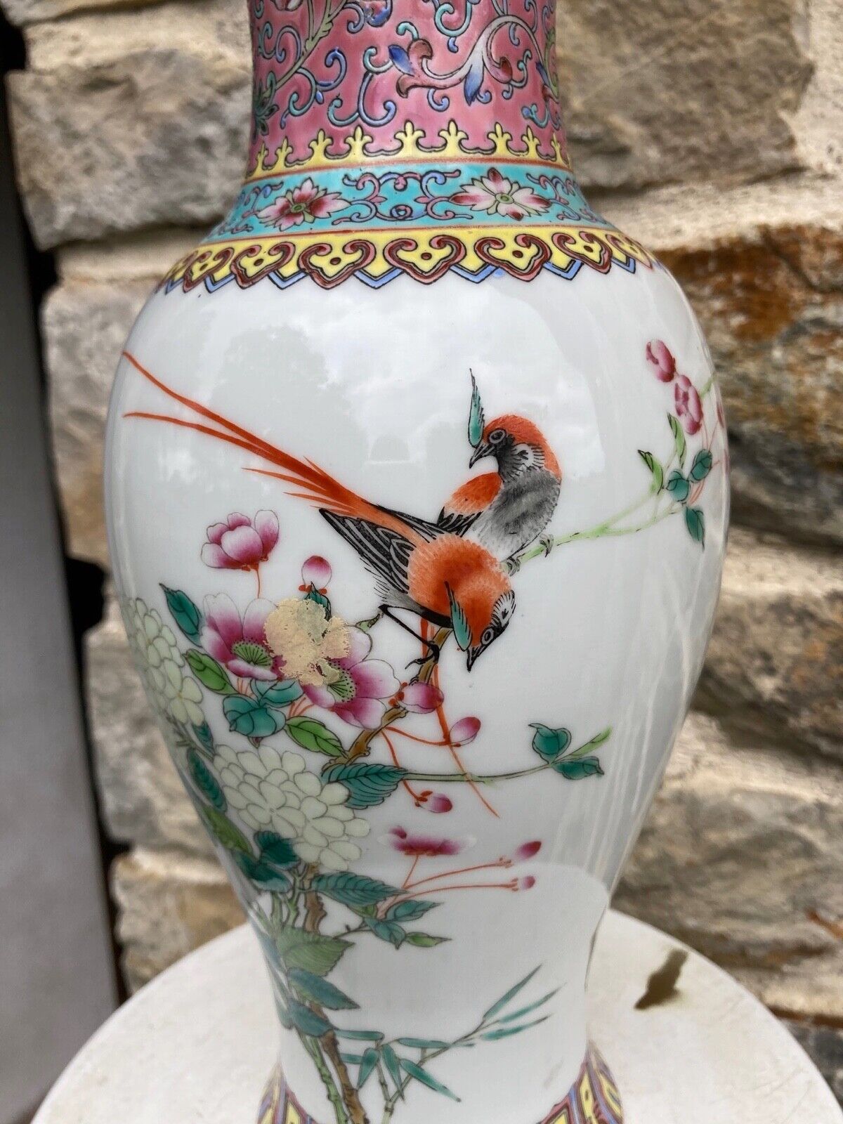 Pink family vase XIXth Chinese