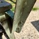 Garden bench in iron and wood and these 2 wooden stools