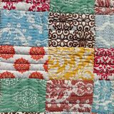 Retro colorful fleece bedspread
