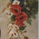 Oil painting on canvas "Country spray with poppies" 1910 signed