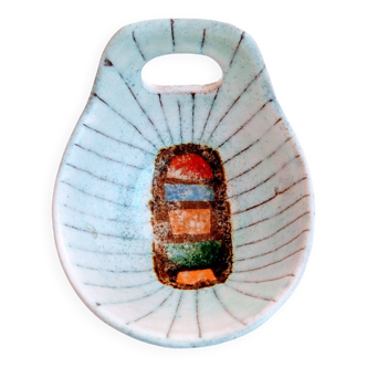Italian ceramic bowl, Mid Century, sgraffito, fat lava