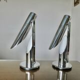 Pair of chrome "Grin Luz" lamps by Luis Pérez de la oliva, Spain, 1973