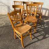 Set of 6 light bistro chairs