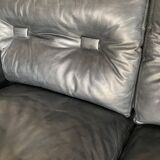 Sofa 3 places Genuine black leather brand ERTON